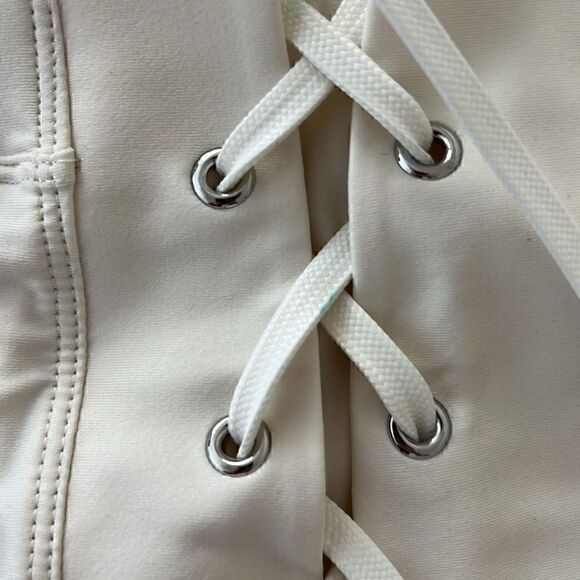 NWT Good American BOMBSHELL LIQUID LACE UP LEGGING in Ivory Size 6/3XL - Picture 11 of 14